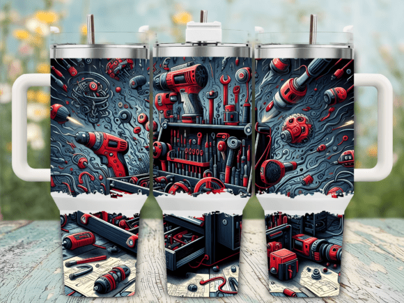 Abstract Red Tools Box Tumbler Wrap Review