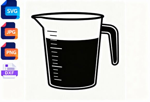 Beaker Measuring Cup SVG DXF PNG JPG for Crafts and Graphics