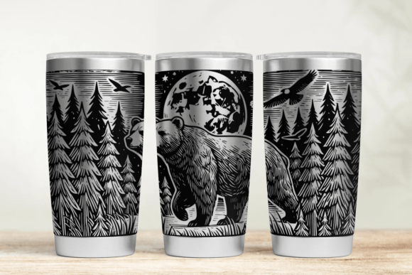 Bear 20oz 30oz Laser Tumbler SVG for Branding and Graphics