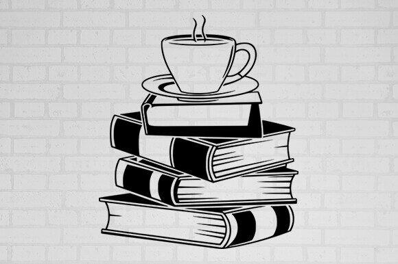 Book with Cup SVG for Crafts and Graphics