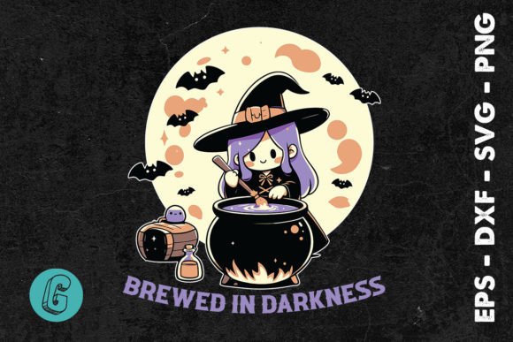 Brewed in Darkness Halloween SVG for Print Templates and Graphics