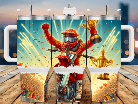 Champion Motocross Winner 40oz Tumbler Graphics for Branding