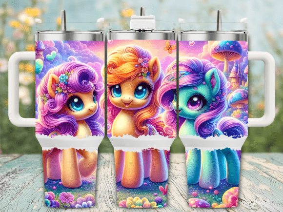 Daisy Field Baby Horse Tumbler Wrap Graphics