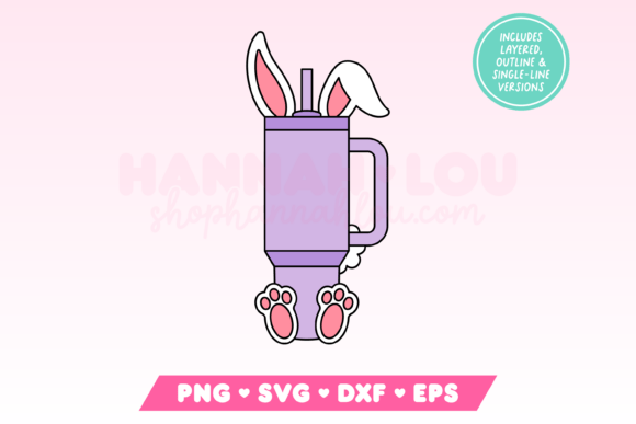 Easter Bunny Tumbler SVG and Sublimation for Crafts and Graphics