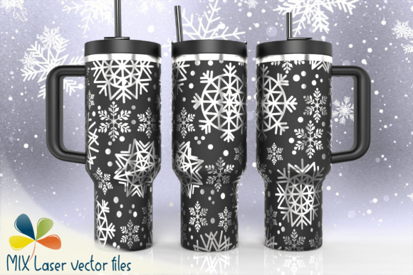 Elegant Snowflakes Tumbler SVG Graphics for Tumbler Wraps