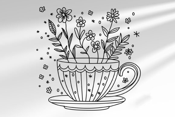 Flower Cup SVG for Crafts and Graphics