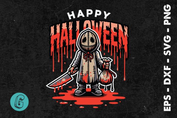 Happy Halloween Creepy Scary Horror SVG for Print Templates and Graphics