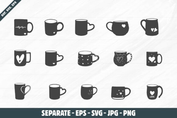 Heart Coffee Cup Svg for Crafts and Graphics