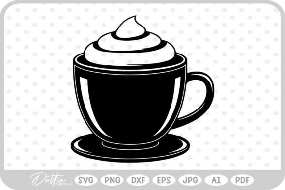 Hot Cocoa Coffee Cup SVG PNG DXF for Crafts and Graphics
