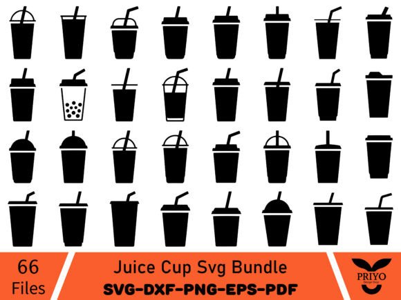 Juice Cup Svg Bundle - Playful Graphics for Creative Projects