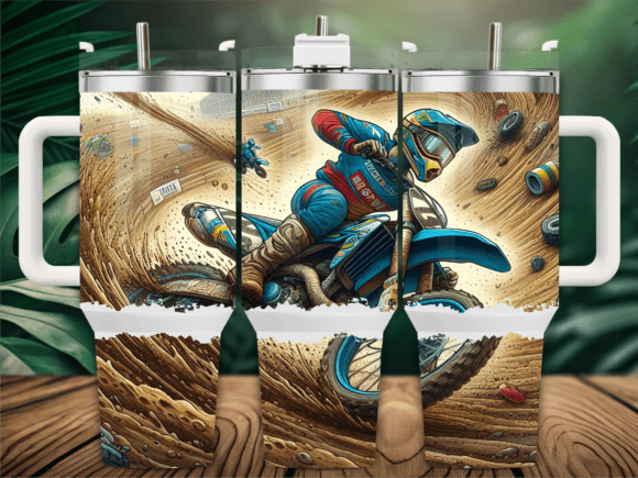 Motocross Dirt Bike Rider 40oz Tumbler Graphics