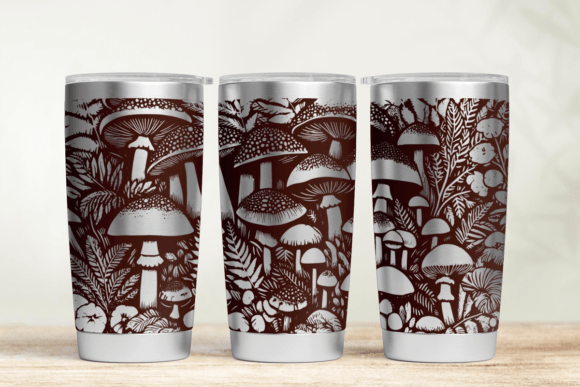 Mushroom Tumbler Laser SVG for Crafting and Design