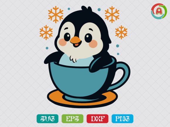 Penguin’s Cozy Cup SVG – A Festive Graphic for Blog and Website Use