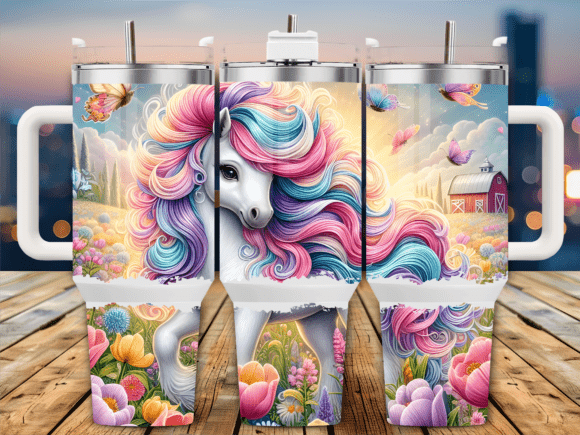 Rustic Barn Pony Western Tumbler Wrap Graphics