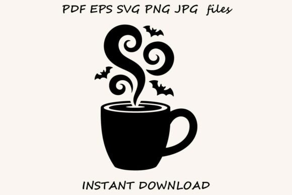 Spooky Coffee Cup SVG – Halloween Illustration