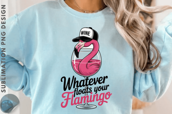 Wine Whatever Floats Your Flamingo Graphics